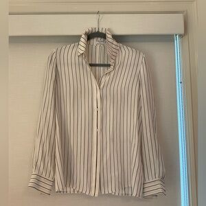 Frame Pin Stripe Button Down Shirt- Extra Small